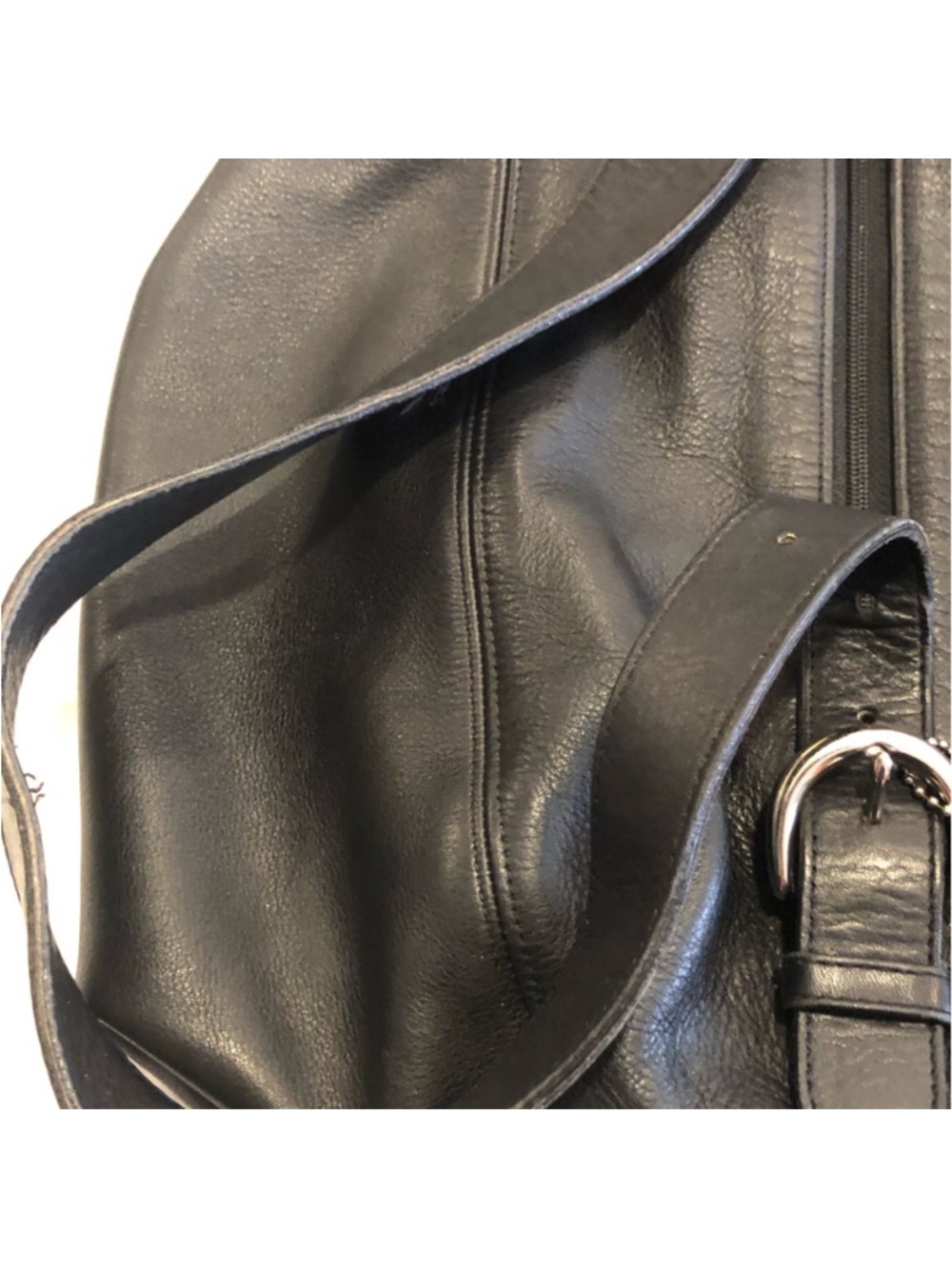 Classic Black Leather Shoulder Bag - coach - Picture 7 of 7